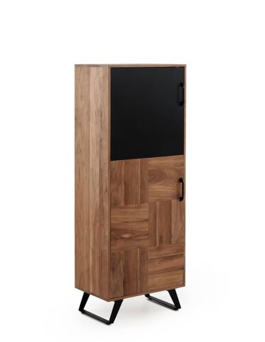 étagère à  2 portes en bois massif d'acacia recyclé