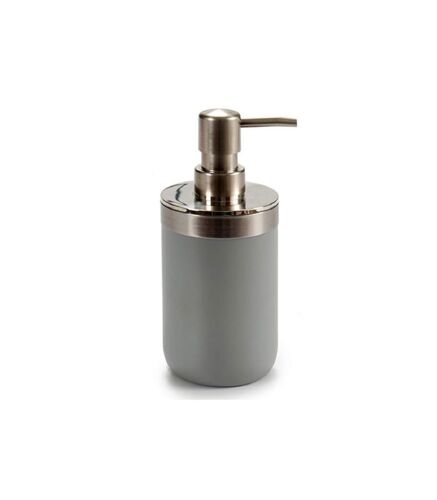 Distributeur de savon rond inox et plastique gris