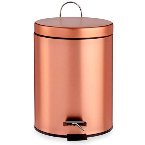 Poubelle ronde à  pédale en métal cuivre 5L
