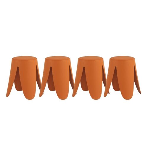 Lot de 4 tabourets bas en polypropylène