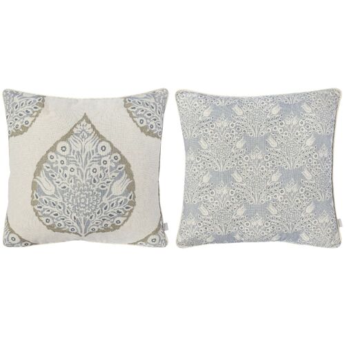 Lot De 2 Housses De Coussin 100% Coton Bleu