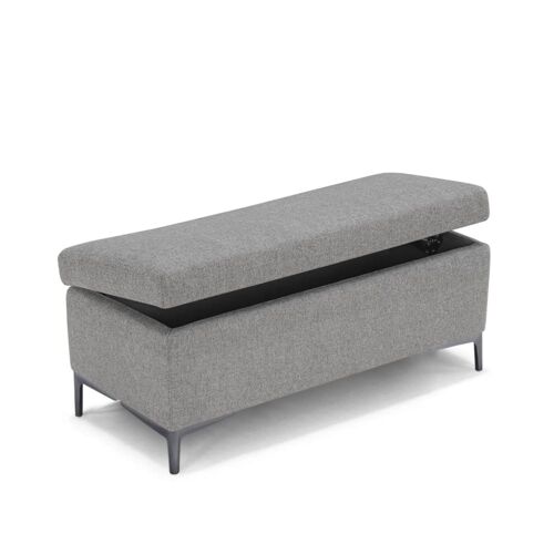 Banc conteneur fabriqué en Italie en tissu texturé gris 110x50 cm