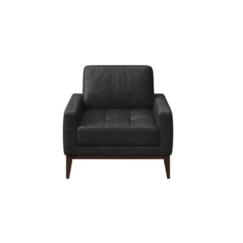 Fauteuil en cuir naturel noir