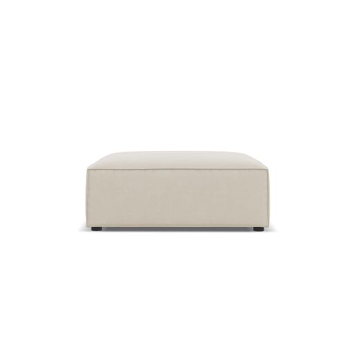 Pouf en velours beige foncé