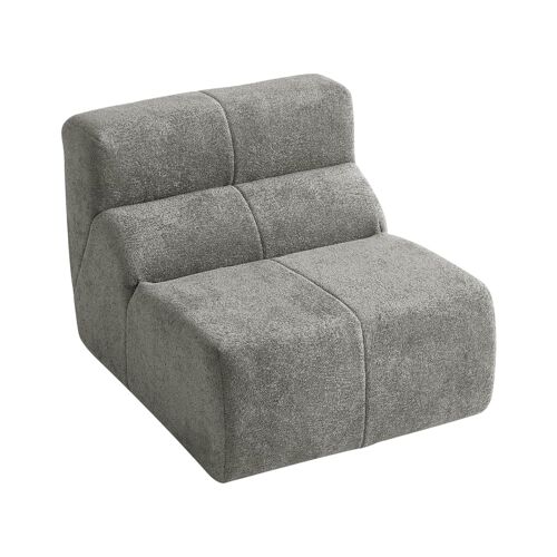 Fauteuil lounge rétro chic en velours gris doux, confort nuage