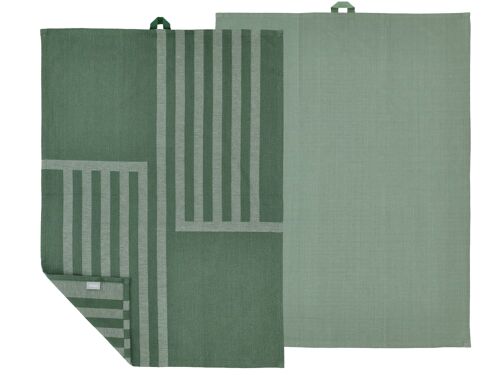 Lot De 2 Torchons Vert Sapin 50x70cm