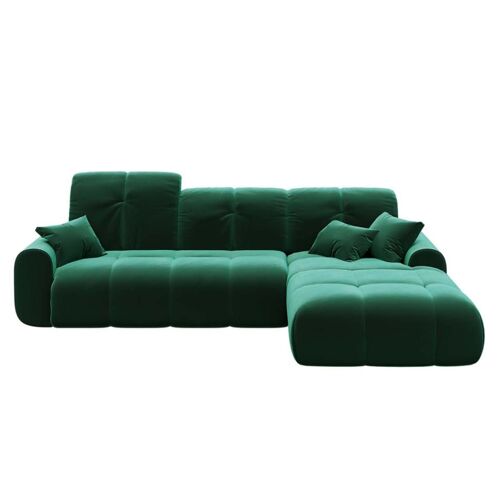 Canapé d'angle droit vert foncé 4 places