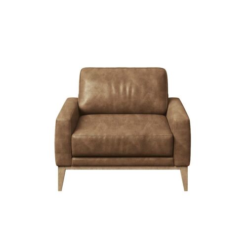 Fauteuil en cuir naturel caramell