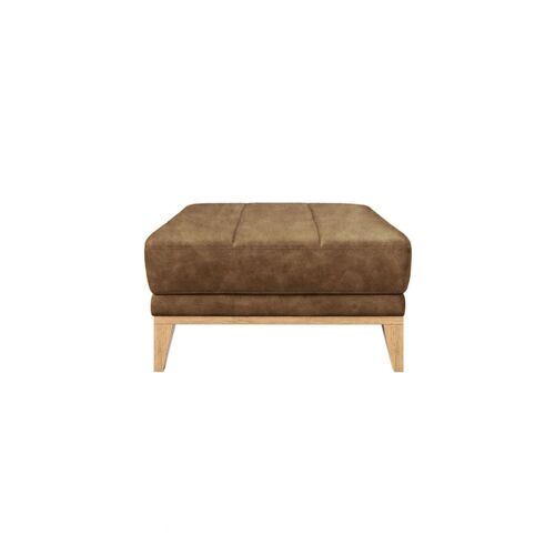 Pouf en cuir naturel caramell