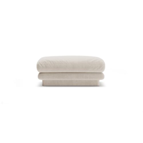 Pouf en velours écru
