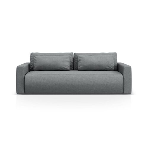 Canapé convertible 3 places avec coffre en tissu structurel gris