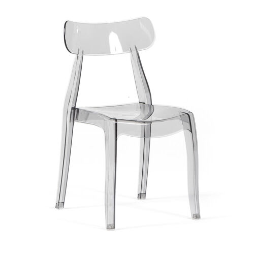 Lot de 2 chaises empilables en polycarbonate transparent fumé