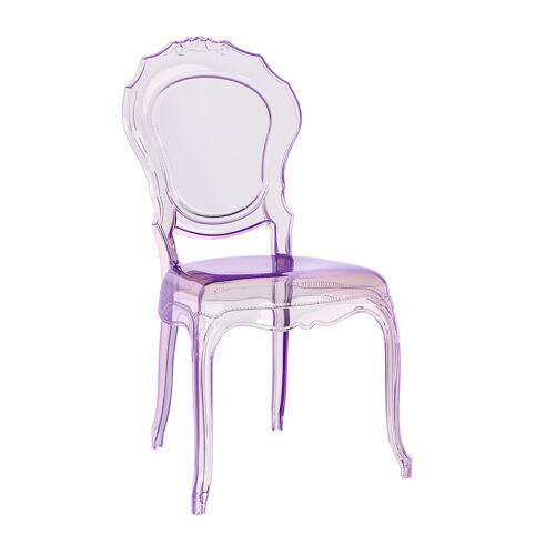 Lot de 2 chaises empilables en polycarbonate transparent lilas