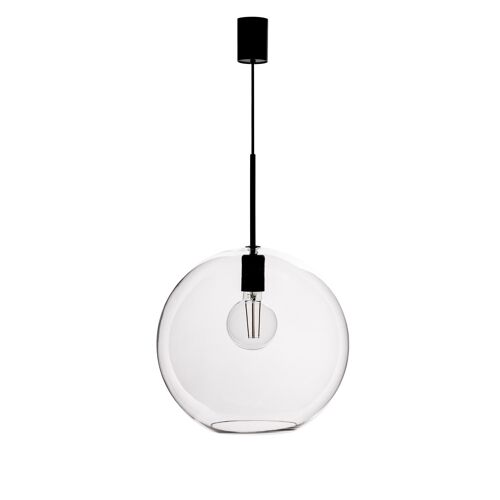 Suspension 1xe27 Transparent Et Noir