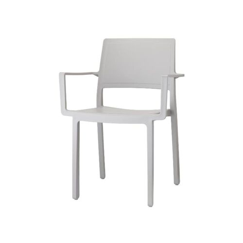 Lot de 4 fauteuils design en plastique gris clair