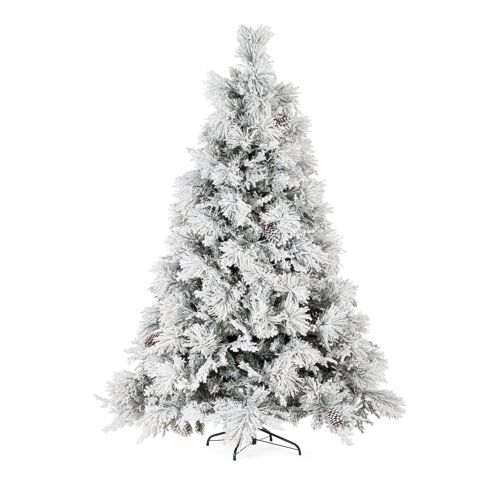 Sapin de Noël enneigé h210 branches 1148 en PE+PVC