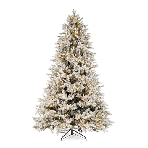 Sapin de Noël enneigé en PE et PVC H 210, 4943 branches, 1900 LED