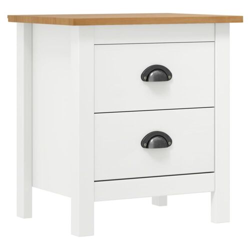 Lot de 2 tables de chevet bois blanc 46x35x49,5 cm