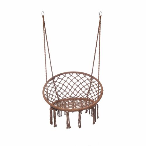 Fauteuil Suspendu En Polycoton Et Acier Marron