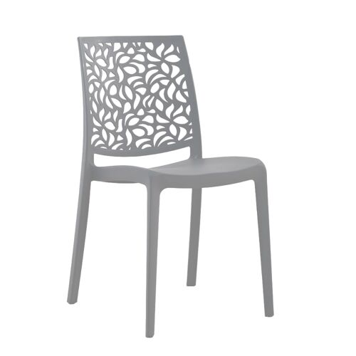 Lot de 4 chaises empilables en polypropylène fibre de verre gris foncé