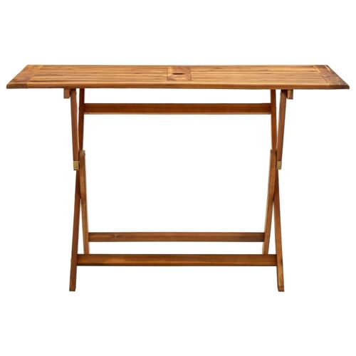 Table De Jardin Pliable Bois D'acacia Massif Beige 120x70x75 Cm