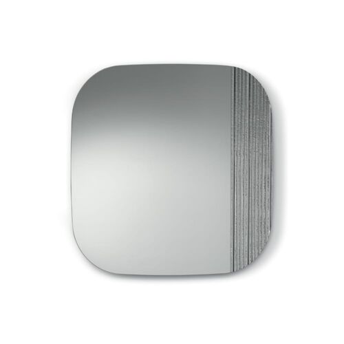 Miroir mural gris avec insert rayé, 120x120 cm