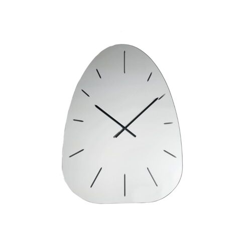 Horloge murale argentée avec gravures, 80x100 cm.