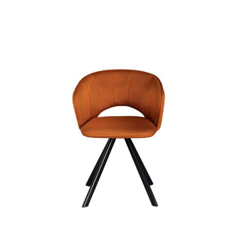 Ensemble de 2 chaises en tissu orange, 61 x 58 cm, hauteur 78 cm