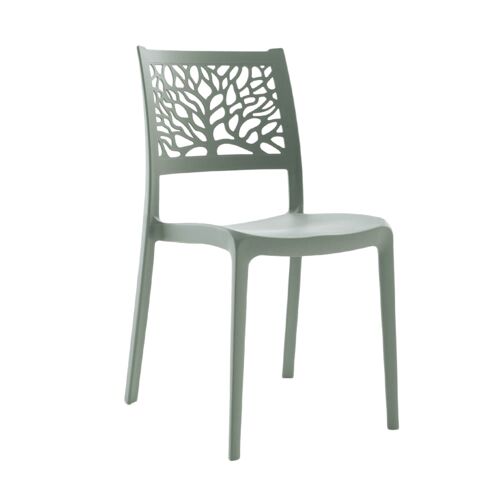 Lot de 4 chaises empilables en polypropylène fibre de verre vert sauge