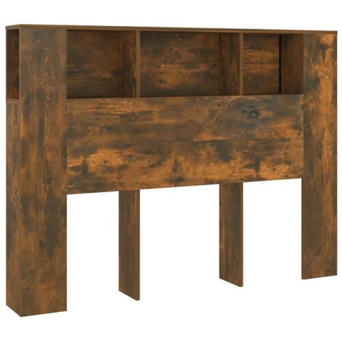 Armoire de tête de lit bois Chêne fumé 140x18,5x104,5 cm