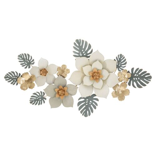 Panneau Décoratif 3d Fleurs En Métal Multicolore 134,6x7,6x69,9 Cm