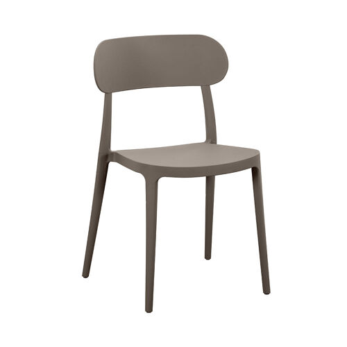 Lot De 4 Chaises De Jardin Empilables En Polypropylène Taupe