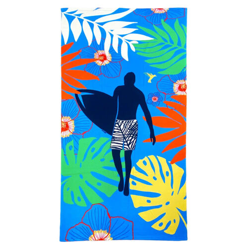 Serviette De Plage Microfibre ''paulo'' 90x170cm Bleu