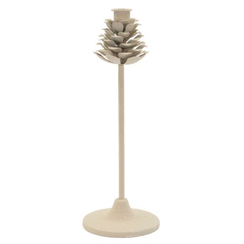 Bougeoir en métal crème 11,5x33,5 à¿ cm