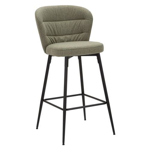 Lot de 2 tabourets de bar en tissu vert 52x59x108 cm