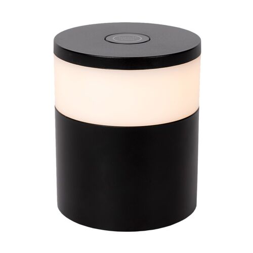 Lampe De Table Rechargeable Cylindrique Noir & Blanc Avec Led Dimmable