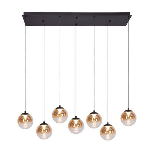 Lampe Suspendue Rectangulaire En Métal Noire 35 W, L 120 Cm