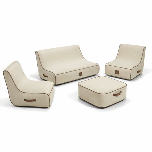 Salon De Jardin Gonflable En Olefin Couleur Blanc Cassé