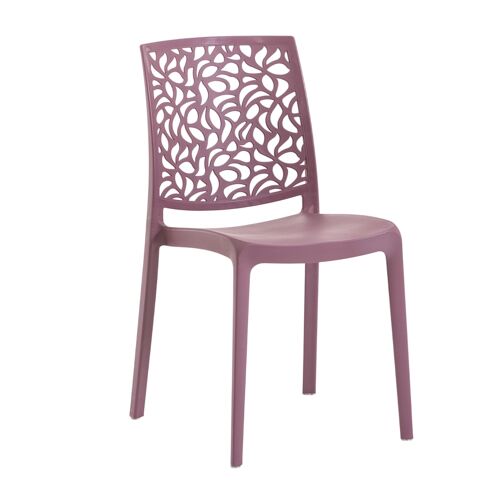 Lot de 6 chaises empilables en polypropylène fibre de verre rose mauve