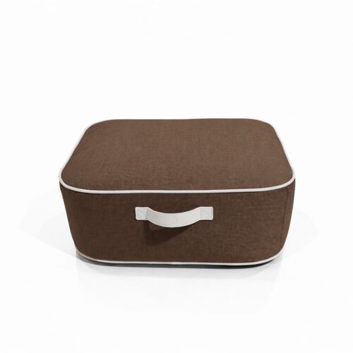 Pouf gonflable numa en olefin couleur chocolat 95x75x35 cm