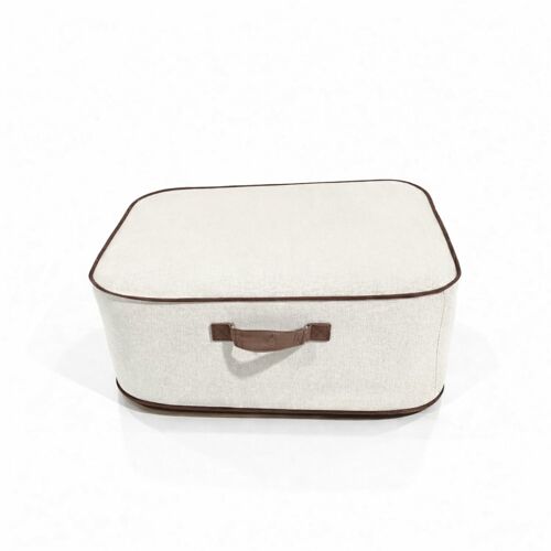 Pouf gonflable numa en olefin couleur blanc cassé 95x75x35 cm