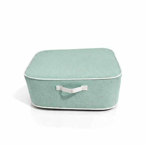Pouf gonflable numa en olefin couleur vert d'eau 95x75x35 cm
