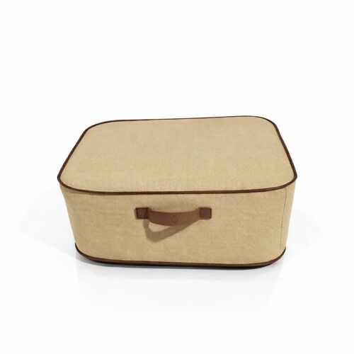 Pouf gonflable numa en olefin couleur toile de jute 95x75x35 cm