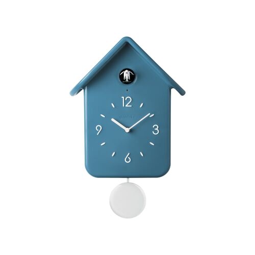 Horloge à  coucou bleue avec pendule amovible