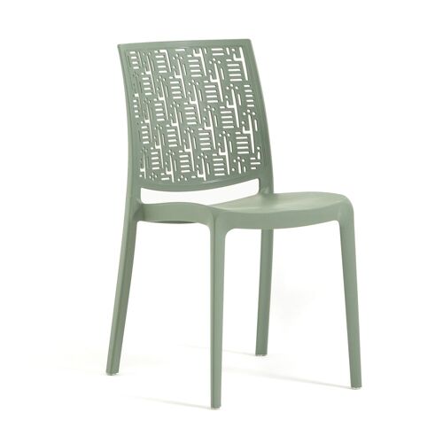 Lot De 6 Chaises Vert En Polypropylène Renforcé De Fibre De Verre