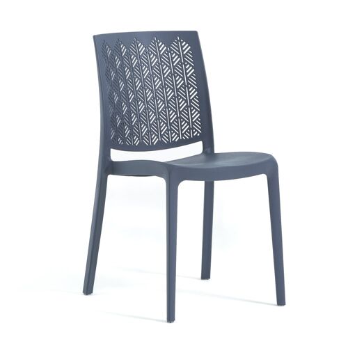 Lot De 6 Chaises Bleues En Polypropylène Renforcé De Fibre De Verre