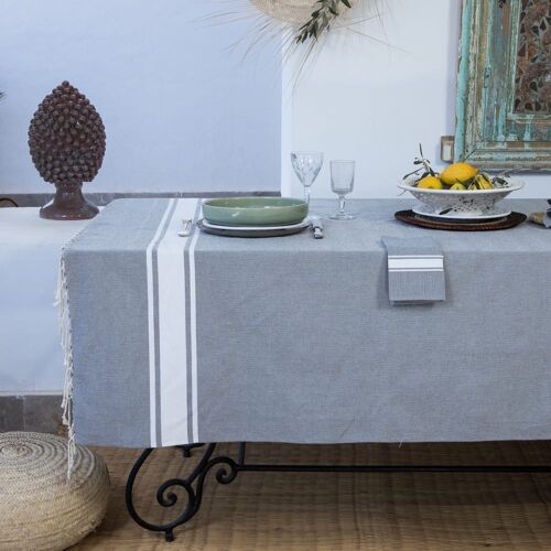 Nappe Coton Gris Moyen 180x300