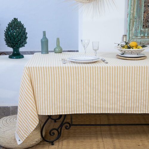 Nappe Coton Moutarde 180x350