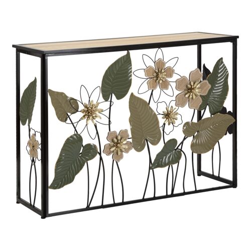 Console en métal et bois multicolore 108x36,8x80 cm