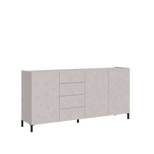 Buffet bas 3 portes et 4 tiroirs 174x40x84 cm effet bois cachemire